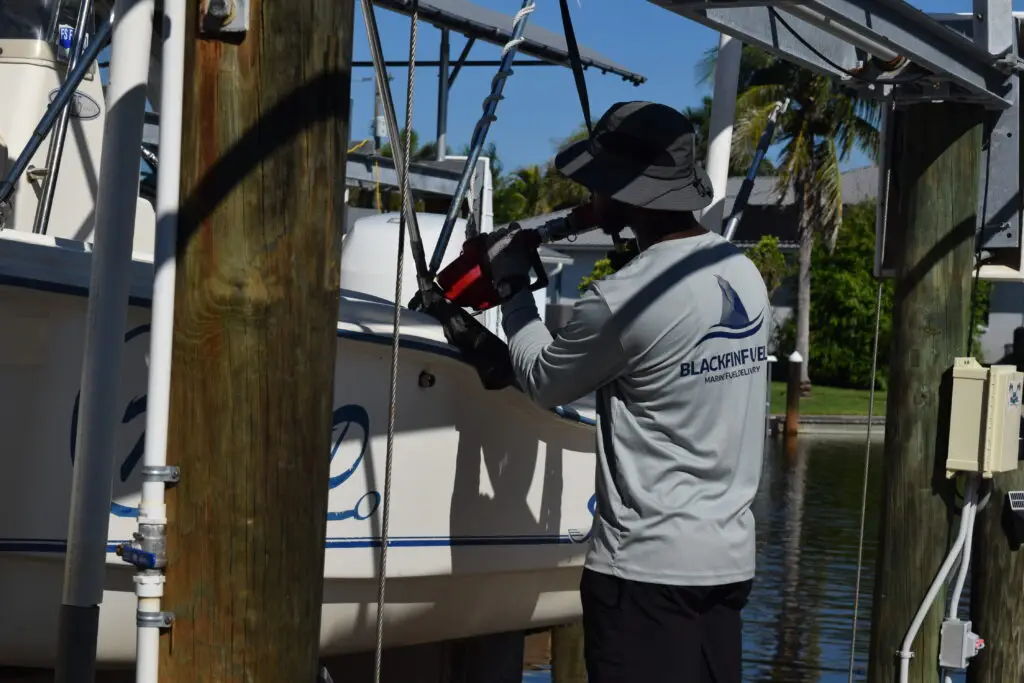 filling gas for a boat