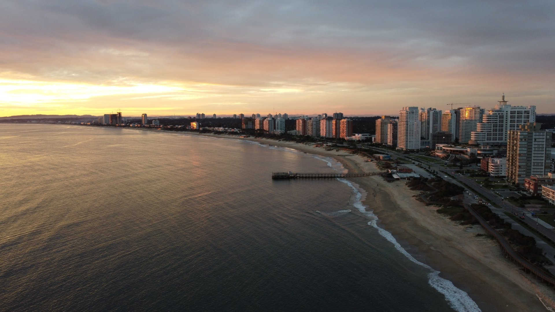 Aerial sunset view of the Punta Gorda coastline